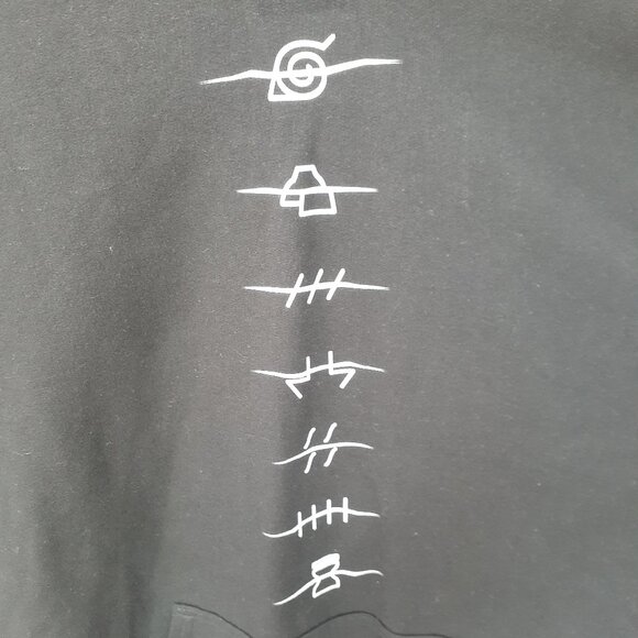 New Large Naruto Shippuden Anti Village Symbols Black Pullover Hoodie - Picture 4 of 7